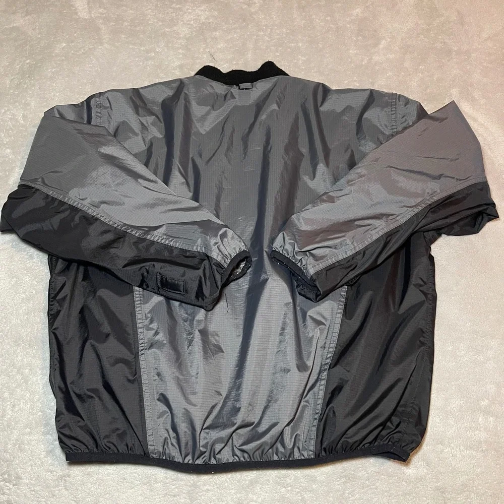 Olympia Moto Sports Jacket Mens Large Gray Ripstop Nylon Full Zip Motorcycle